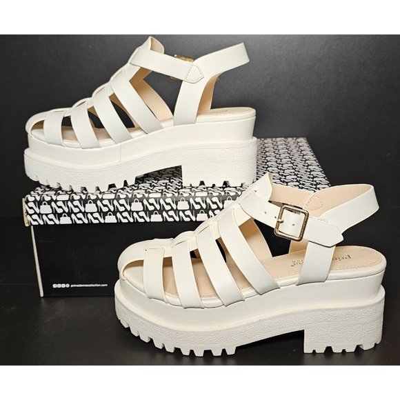 PRIMADONNA COLLECTION WOMEN SANDAL Strap Platform Euro Sizes  White 00134 ECP - Picture 1 of 12